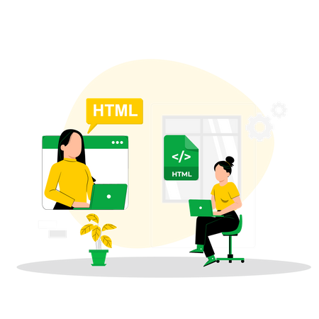 Woman developers doing website development  Illustration