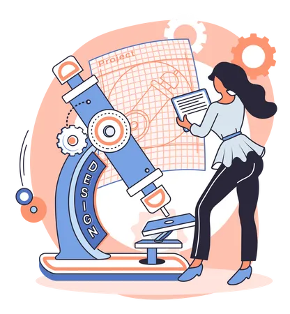 Woman developing medical equipment  Illustration