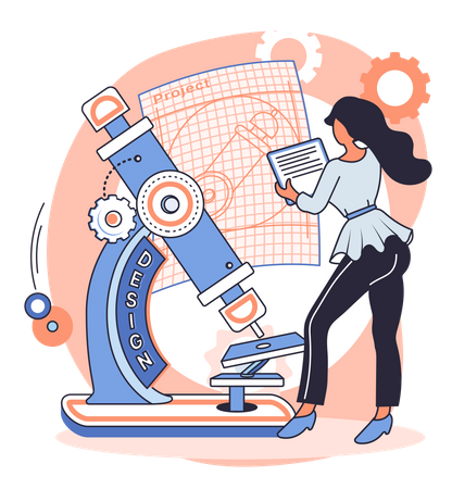 Woman developing medical equipment  Illustration