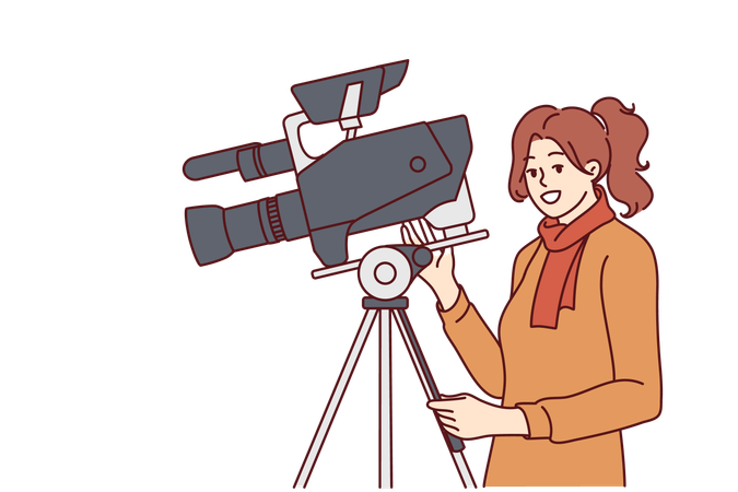 Woman director shoots movie  Illustration