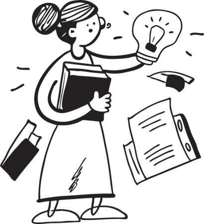 Woman discovering  Illustration