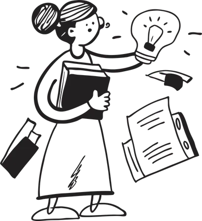 Woman discovering  Illustration