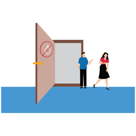 Woman discrimination and social inequality  Illustration