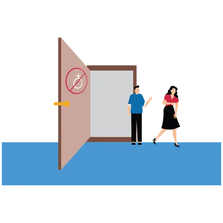 Woman discrimination and social inequality  Illustration