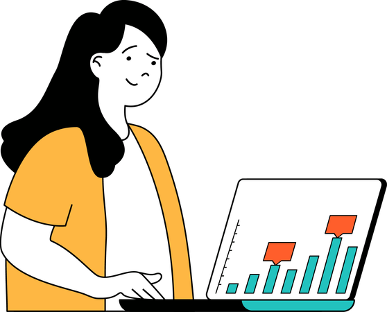 Woman discusses business growth in meeting  Illustration