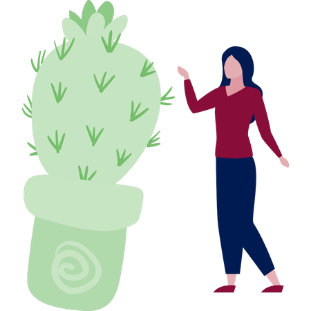 Woman discussing about Echinococcus plant  Illustration