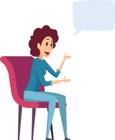 Woman discussing at therapy Illustration