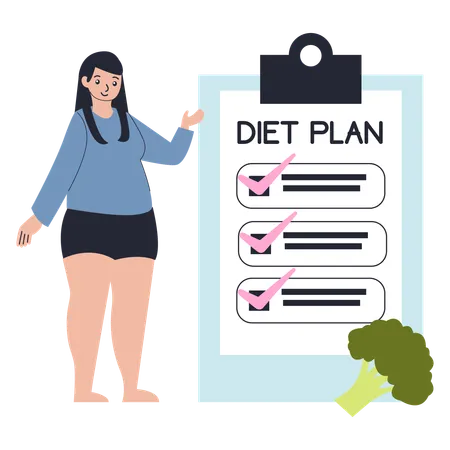 Woman discussing  Diet Plan  Illustration