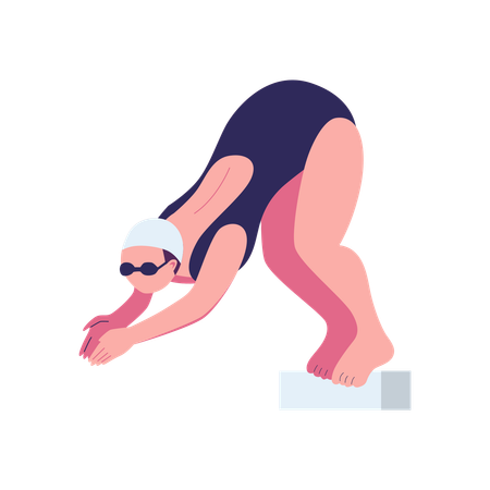 Woman Diving In Swimming Pool  Illustration