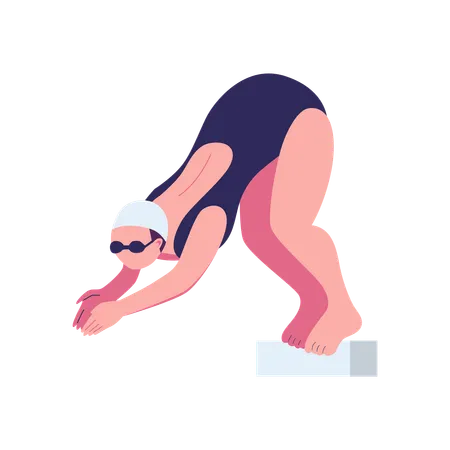 Woman Diving In Swimming Pool  Illustration