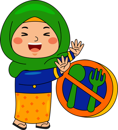 Woman do not eat in Ramadan  Illustration