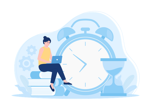 Woman do time scheduling  Illustration