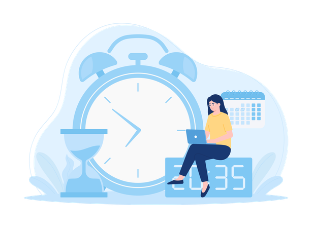 Woman do time scheduling  Illustration