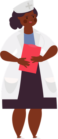 Woman doctor holding patient report  Illustration