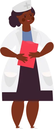 Woman doctor holding patient report  Illustration