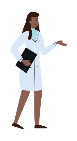 Woman Doctor holding report  Illustration
