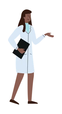 Woman Doctor holding report  Illustration