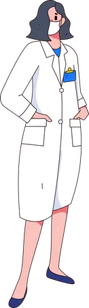 Woman doctor standing  Illustration