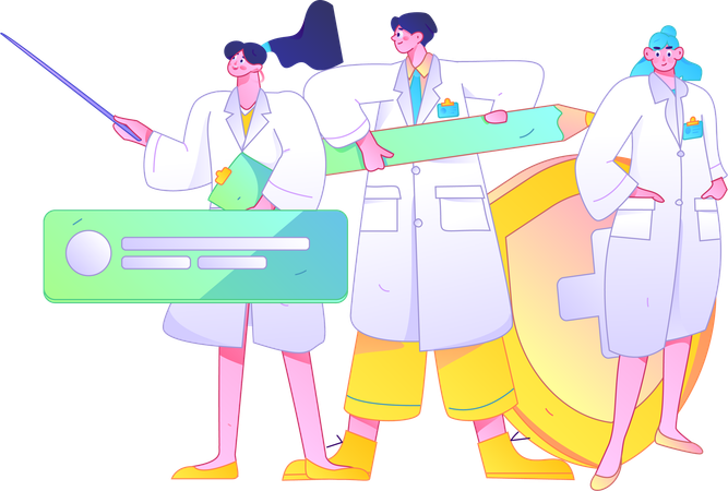 Woman Doctor Suggesting Medical Insurance  Illustration