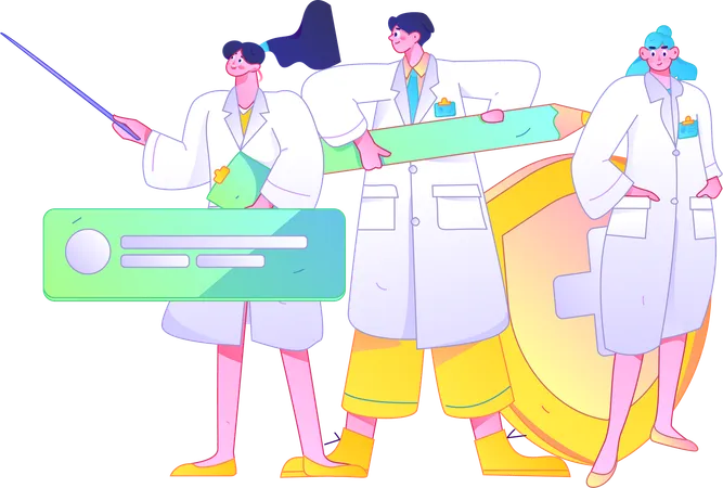 Woman Doctor Suggesting Medical Insurance  Illustration