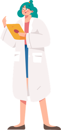 Woman Doctor Using Tablet  Illustration