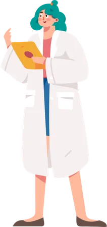 Woman Doctor Using Tablet  Illustration