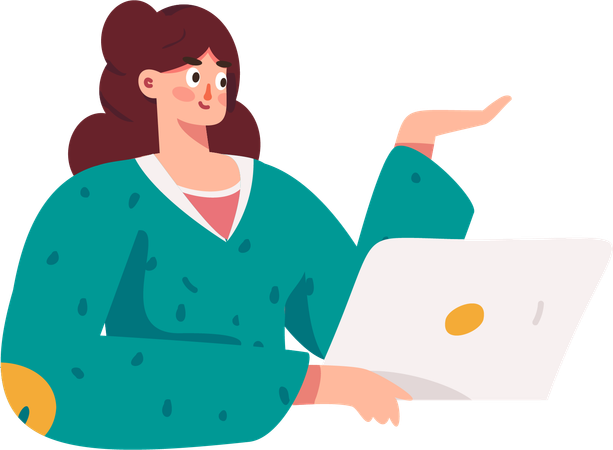 Woman Doctor with Laptop  Illustration