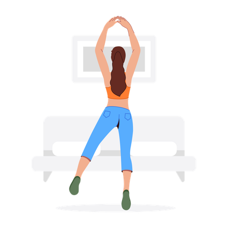 Woman Doing Ab Wheel  Illustration