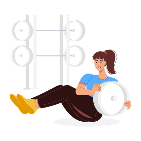 Woman Doing Abs exercise  Illustration