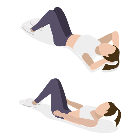 Woman doing abs workout  Illustration