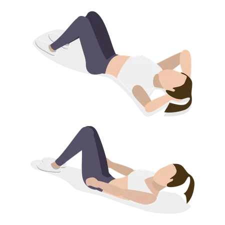 Woman doing abs workout  Illustration