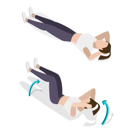 Woman doing abs workout  Illustration