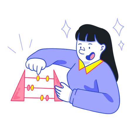 Woman doing Accounting Calculations  Illustration