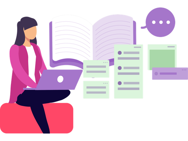 Woman doing administrative work  Illustration