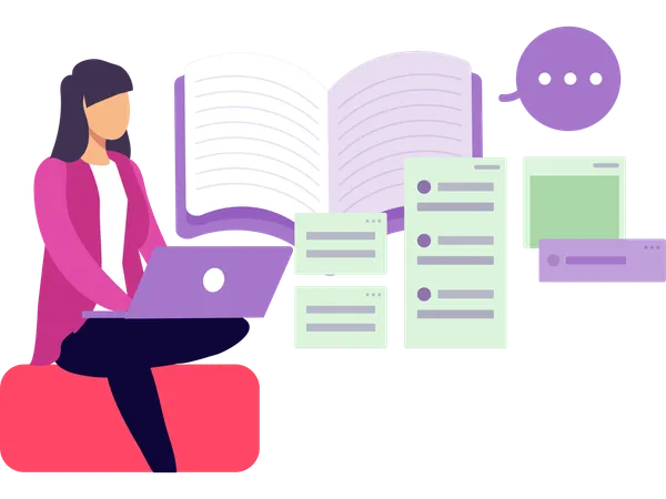 Woman doing administrative work  Illustration
