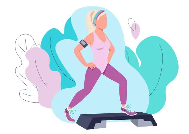 Woman Doing Aerobic Exercise  Illustration