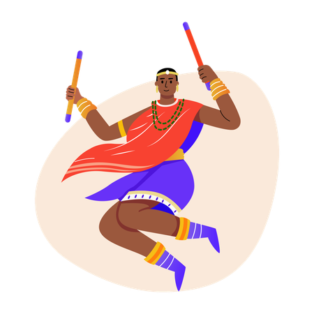 Woman doing African dance  Illustration