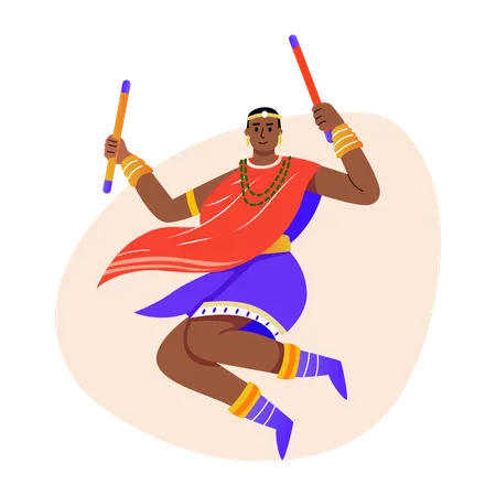 Woman doing African dance  Illustration