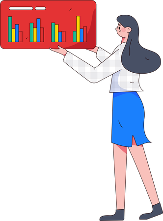 Woman doing analysis  Illustration