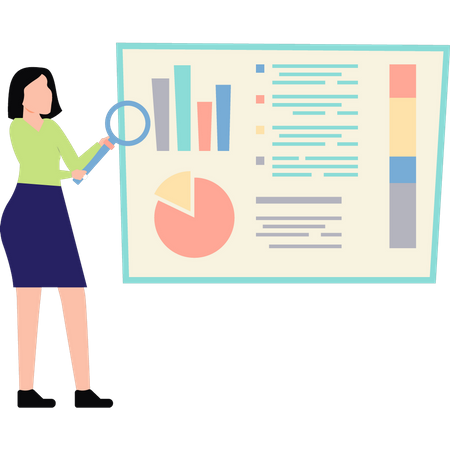 Woman doing analysis  Illustration