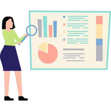 Woman doing analysis  Illustration