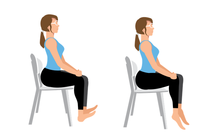 Woman doing ankle pumps exercise  Illustration