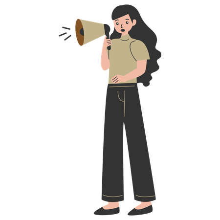 Woman doing announcement  Illustration