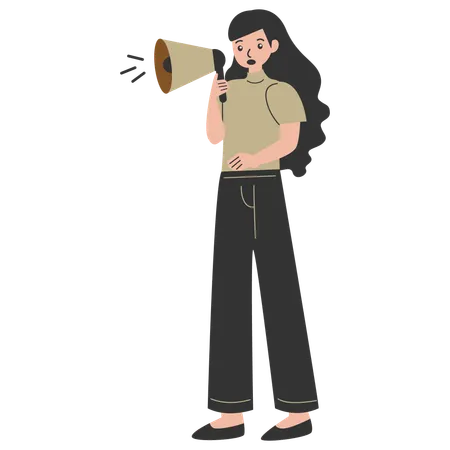 Woman doing announcement  Illustration