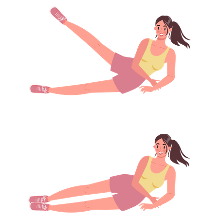 Woman doing anti cellulite exercises Illustration
