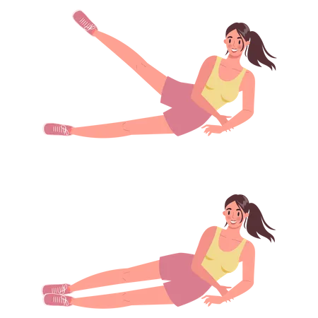 Woman doing anti cellulite exercises  Illustration
