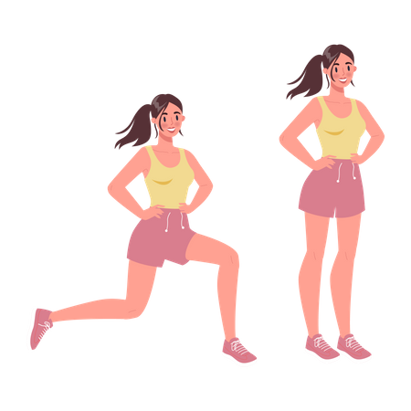 Woman doing anti cellulite exercises  Illustration