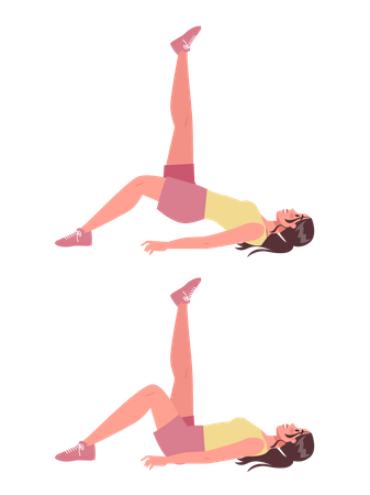 Woman doing anti cellulite exercises  Illustration