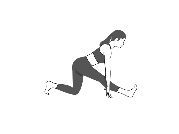 Woman doing Ardha Hanumanasana  Illustration