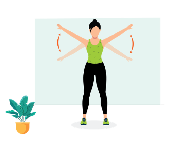 Woman doing Arm Circles  Illustration